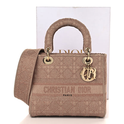Christian Dior Canvas Embroidered Cannage Medium Lady D-Lite Pink 10 of 10