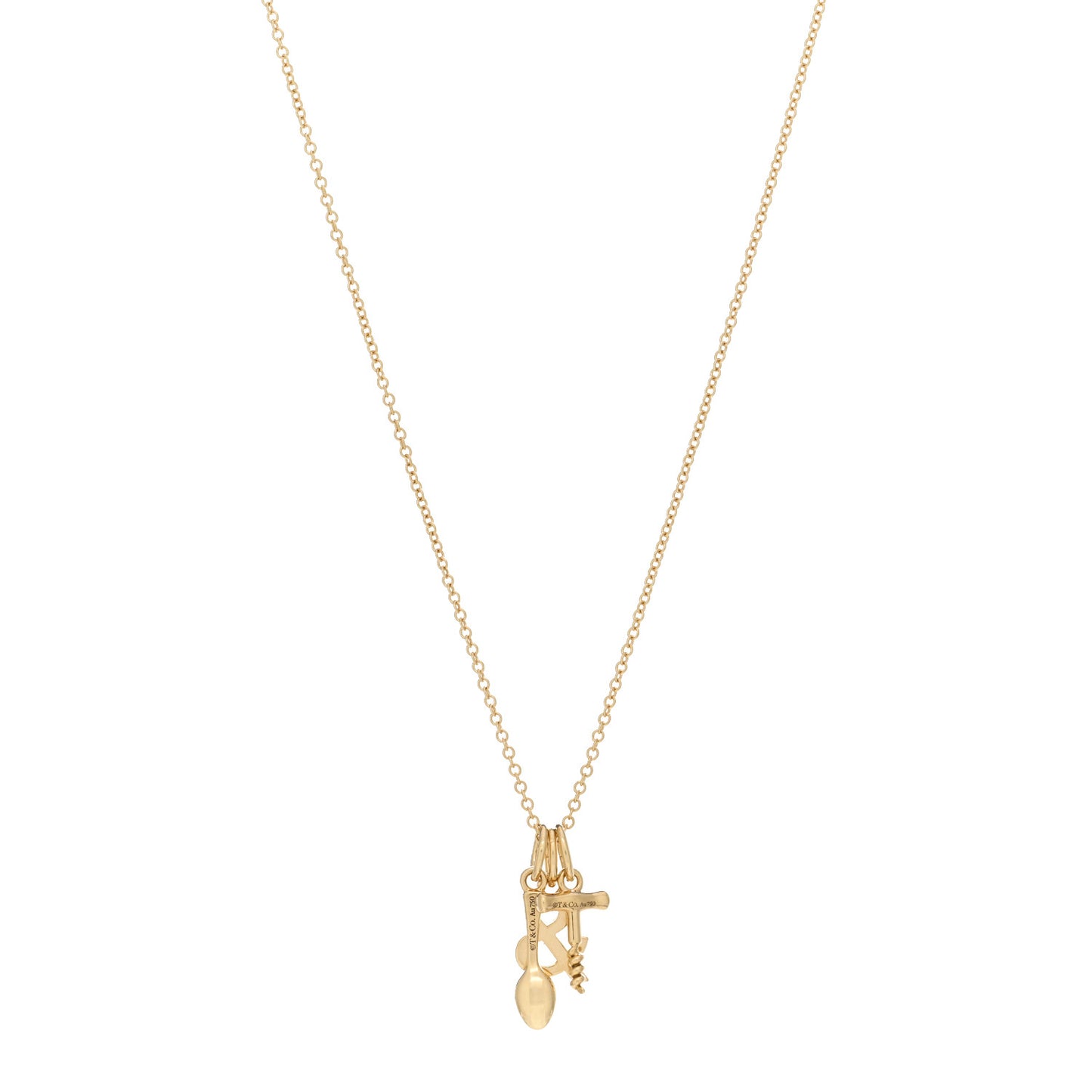 18K Yellow Gold Wine and Dine Pendant Necklace