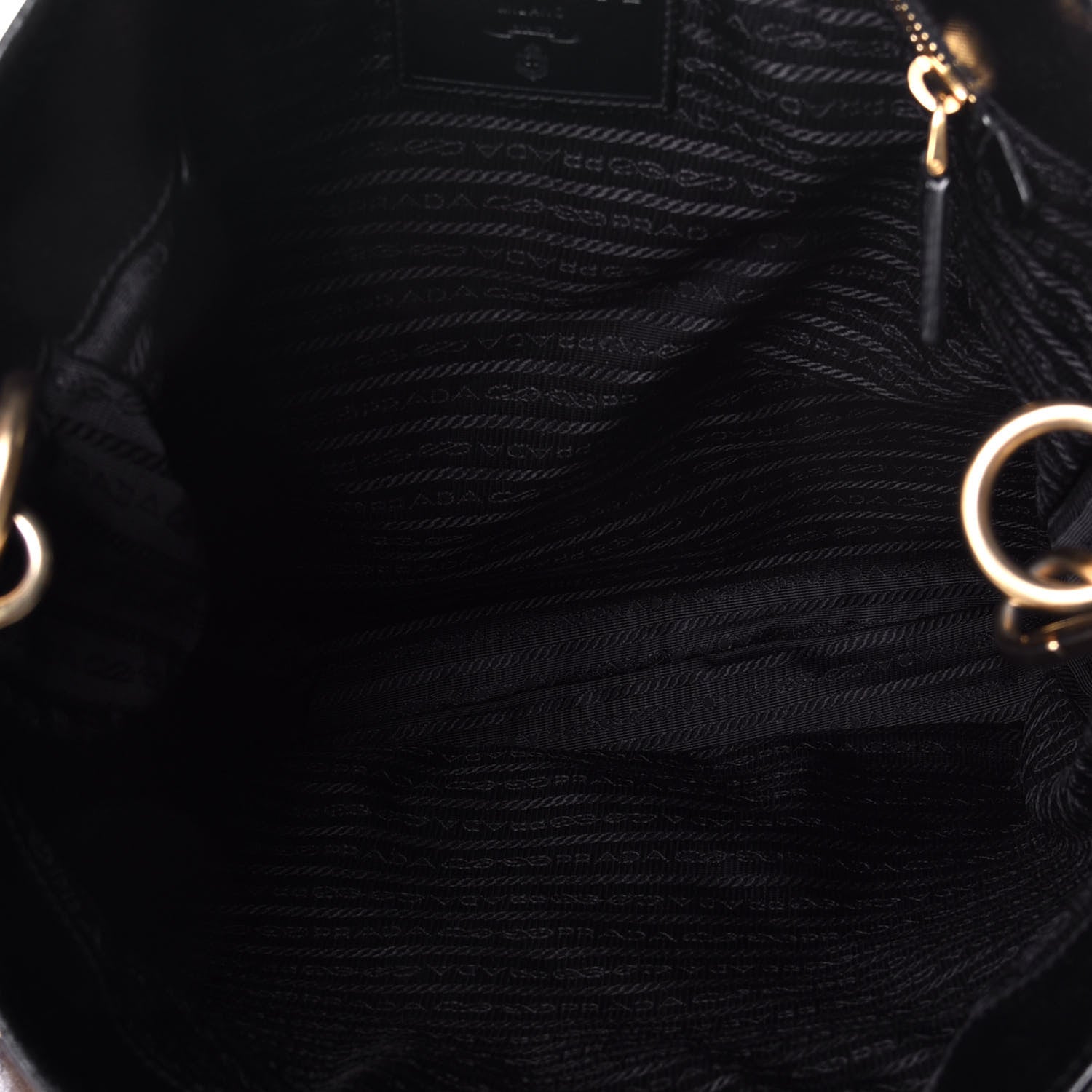 Prada Tessuto Nylon Fur Front Pocket Tote Black 6 of 9