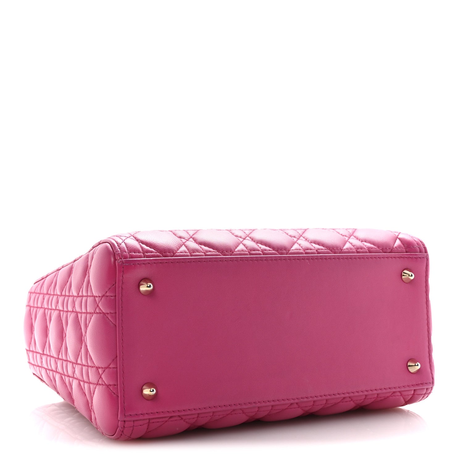 Christian Dior Lambskin Cannage Medium Lady Dior Fuchsia 4 of 16