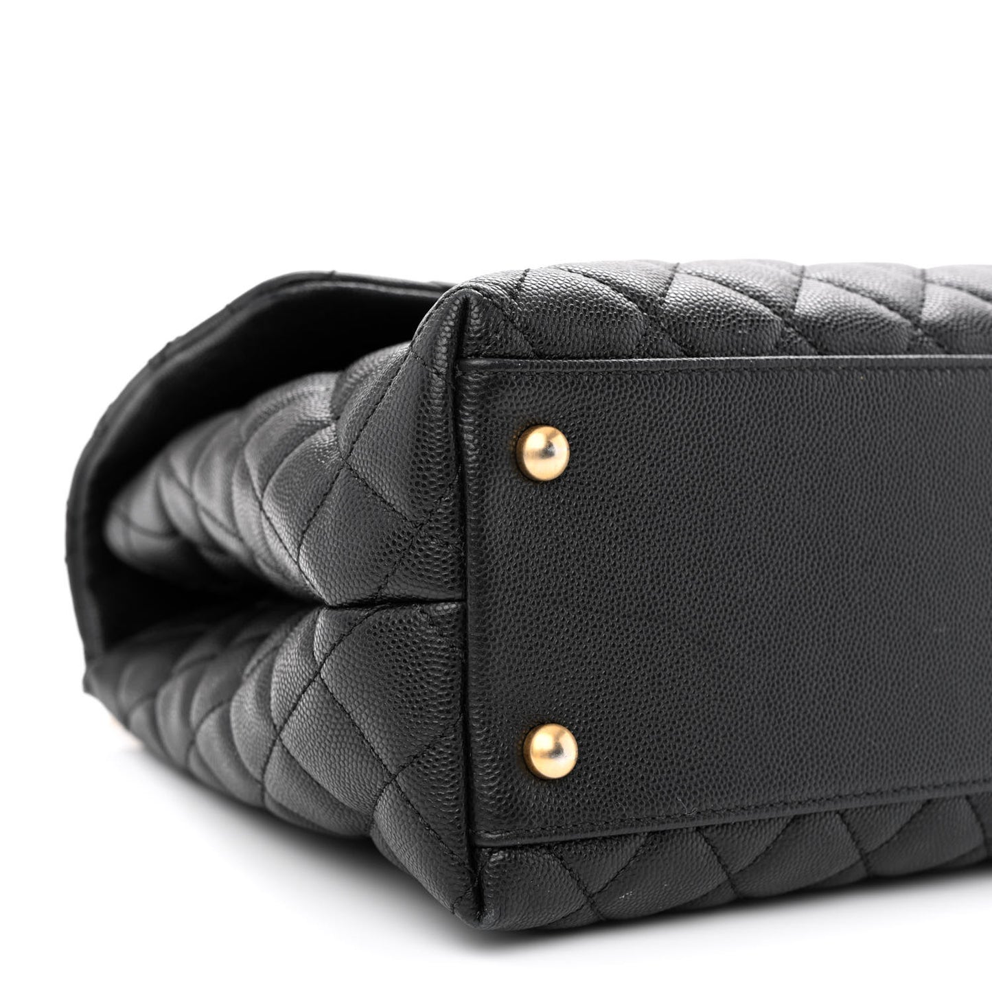 Caviar Quilted Medium Coco Handle Flap Black