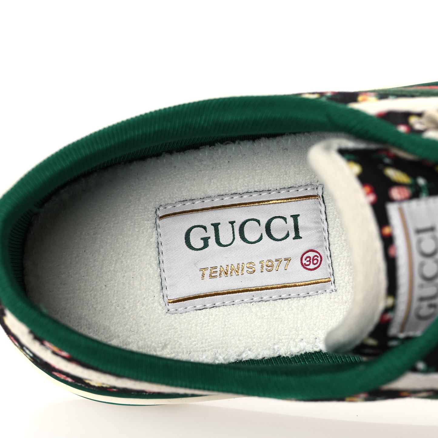 X LIBERTY OF LONDON Canvas Web Holly Print Womens 1977 Tennis Sneakers 36 Black Peach Mystic White