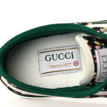 Gucci X LIBERTY OF LONDON Canvas Web Holly Print Womens 1977 Tennis Sneakers 36 Black Peach Mystic White 7 of 8