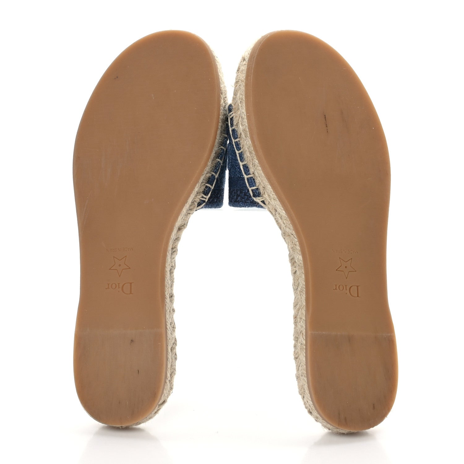 Christian Dior Denim Embroidered Granville Espadrille Flat Slide Sandals 37 Blue 5 of 8