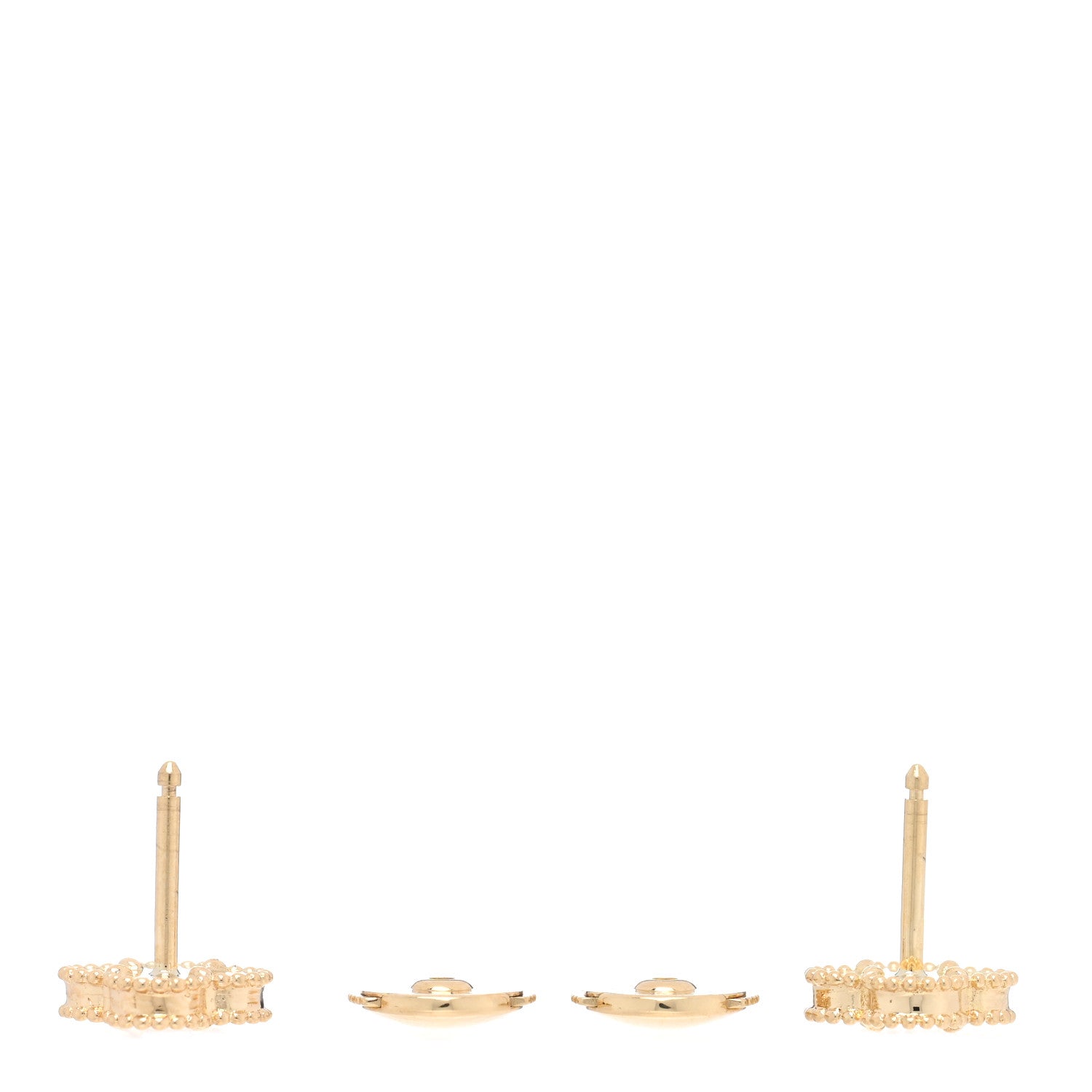 Van Cleef & Arpels 18K Yellow Gold Mother of Pearl Sweet Alhambra Earrings 3 of 5