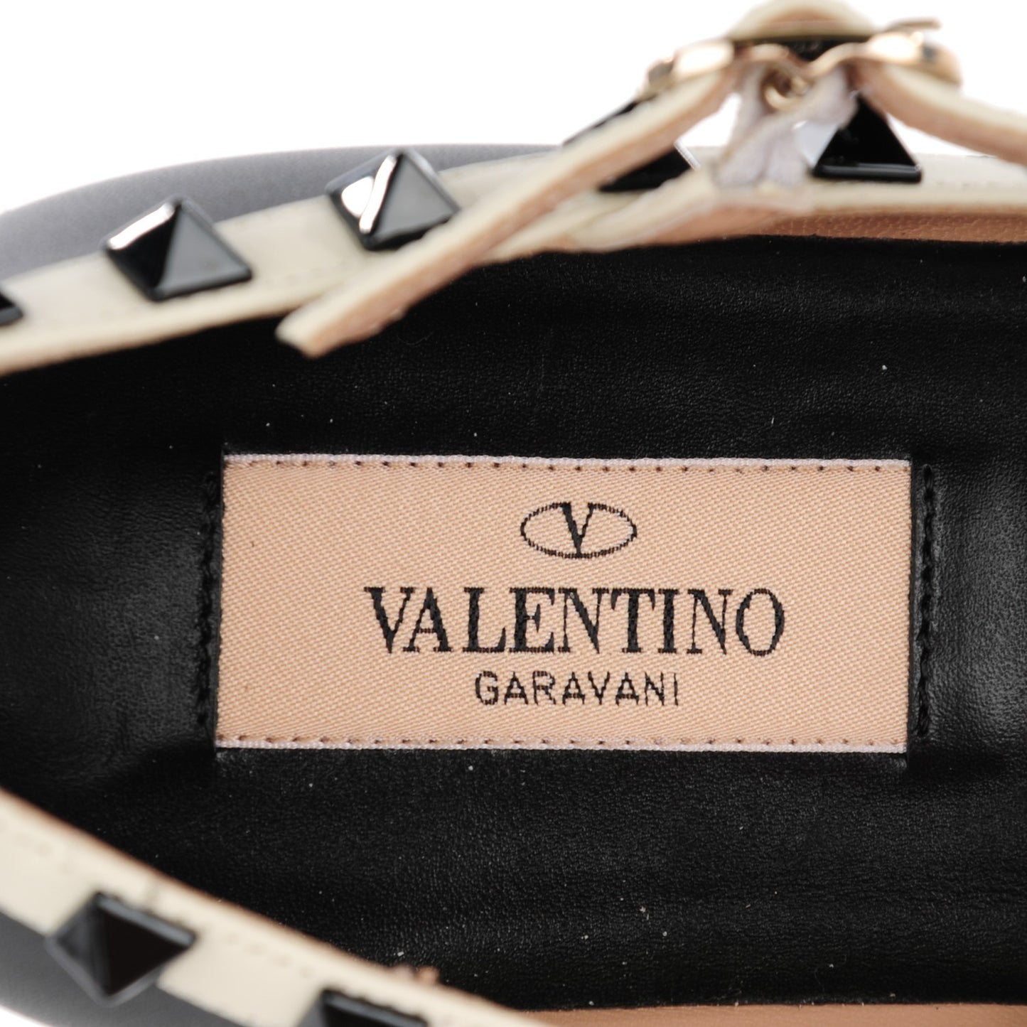 Nappa Rockstud Cage Ballerina Flats 35 Black Ivory