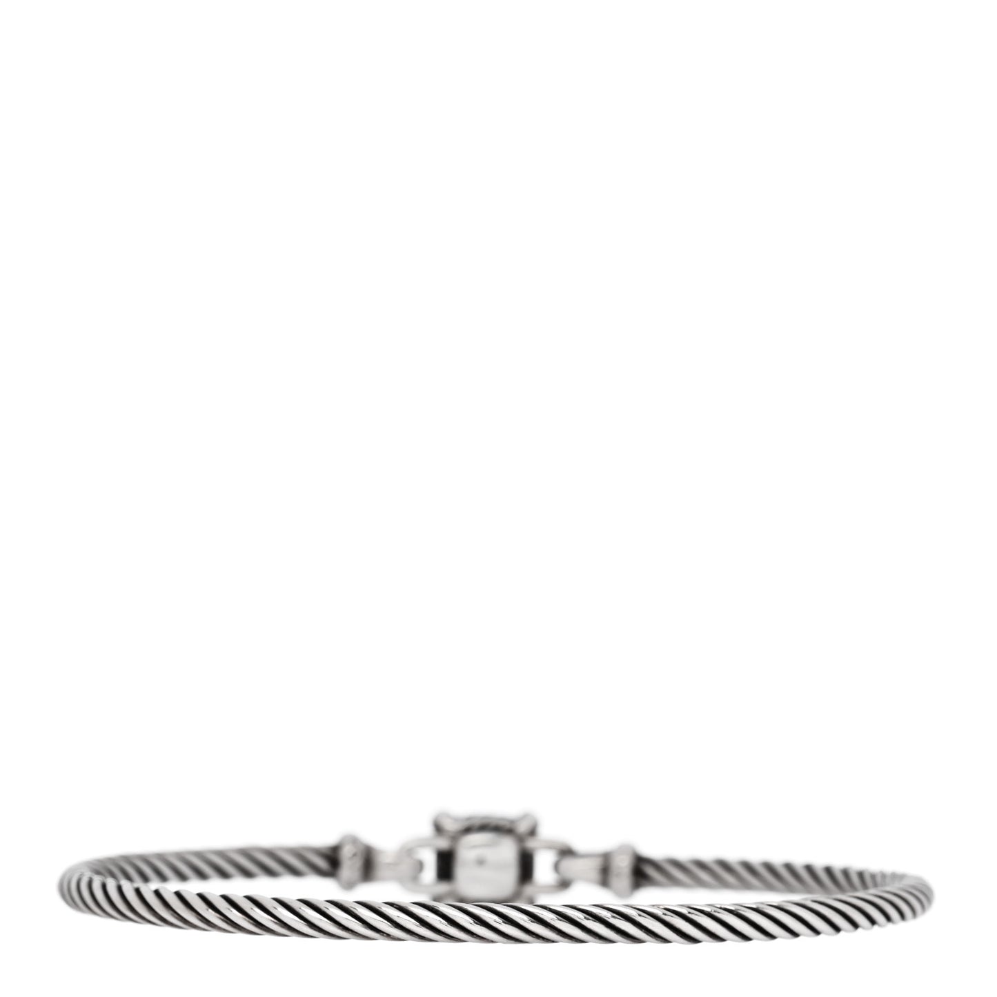 Sterling Silver Diamond Blue Topaz 3mm Chatelaine Bracelet