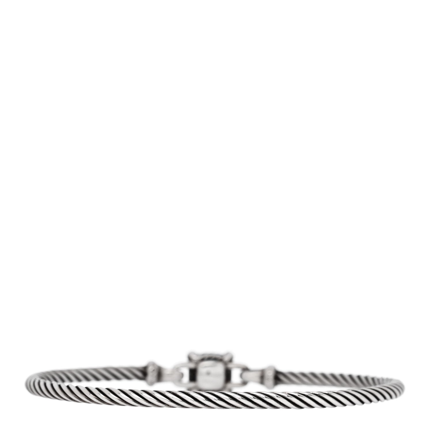 David Yurman Sterling Silver Diamond Blue Topaz 3mm Chatelaine Bracelet 2 of 3