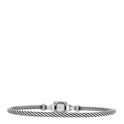 David Yurman Sterling Silver Diamond Blue Topaz 3mm Chatelaine Bracelet 2 of 3