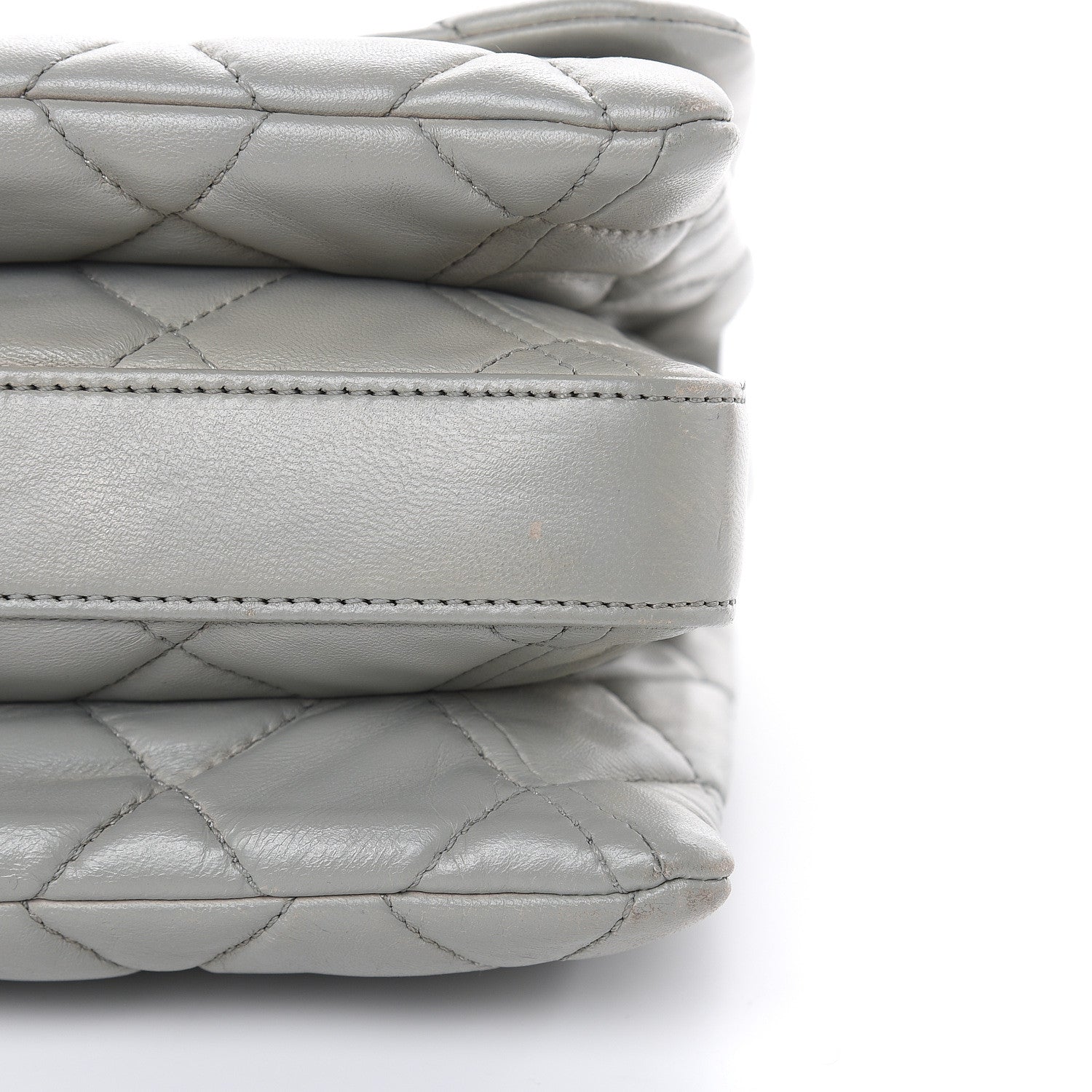 Chanel Lambskin Quilted Large 3 Flap Bag Grey 15 of 20