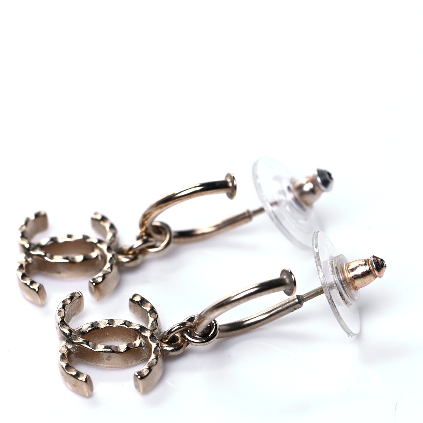 Metal CC Hoop Drop Earring Gold