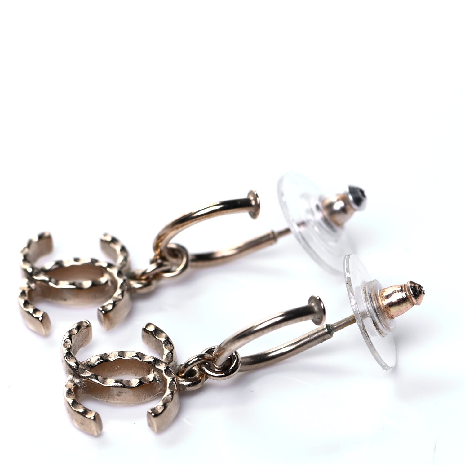 Chanel Metal CC Hoop Drop Earring Gold 3 of 3