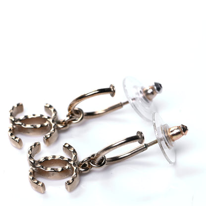 Chanel Metal CC Hoop Drop Earring Gold 3 of 3