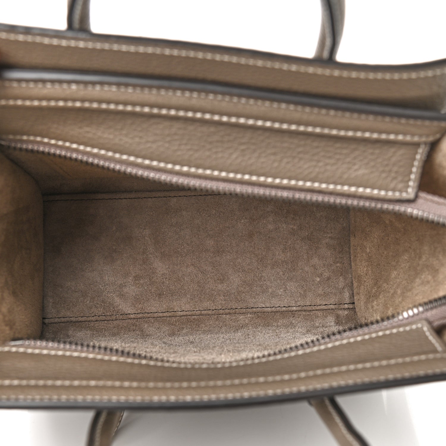 Celine Drummed Calfskin Nano Luggage Souris 5 of 9