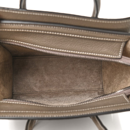 Celine Drummed Calfskin Nano Luggage Souris 5 of 9