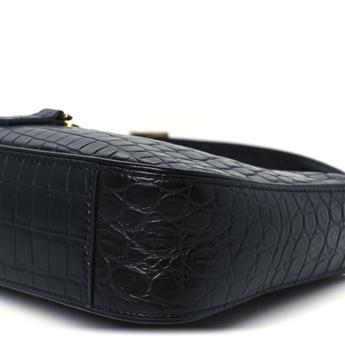 Calfskin Crocodile Embossed LE 5 A 7 Hobo Black