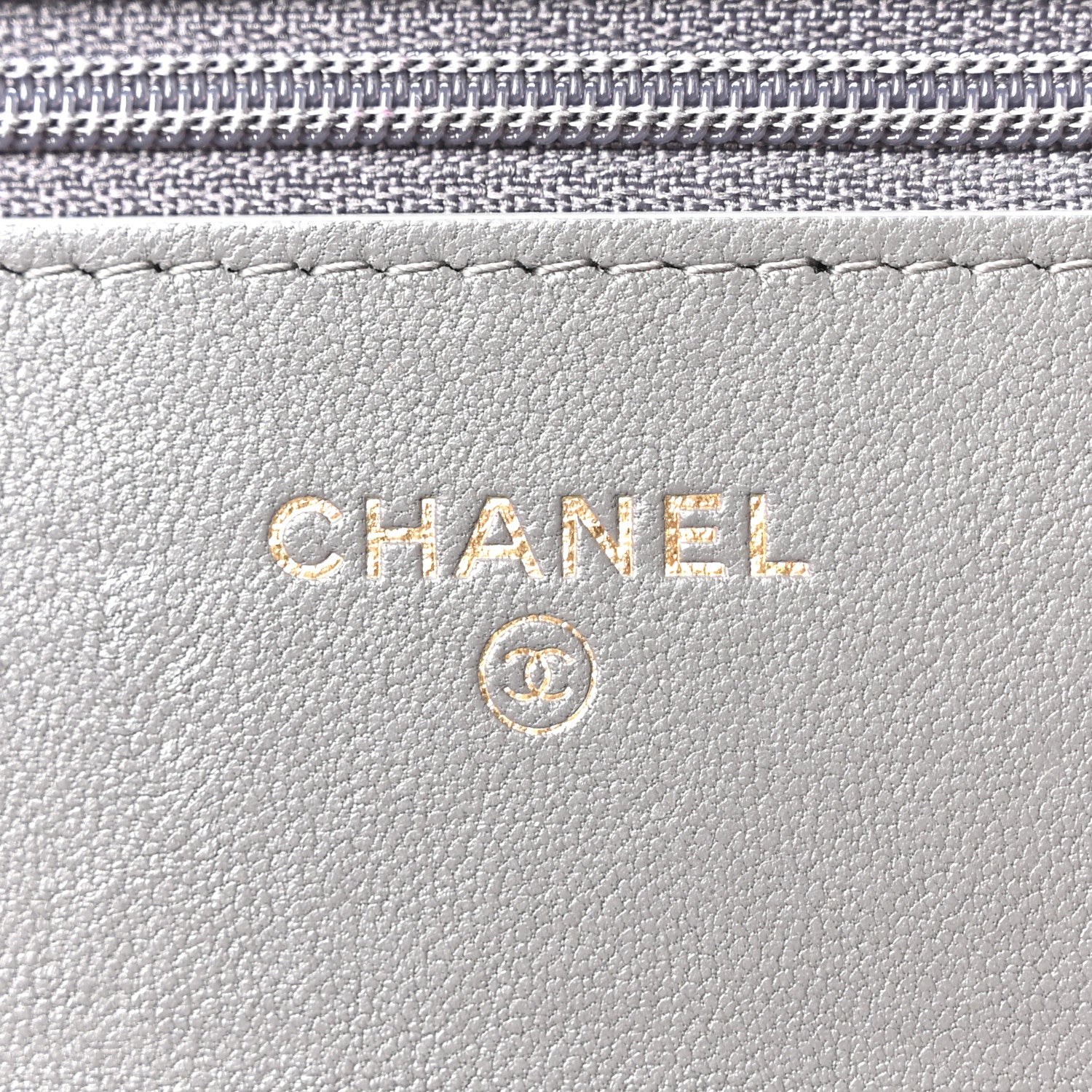 Chanel Lambskin Quilted Chanel 19 Wallet On Chain WOC Grey 5 of 10