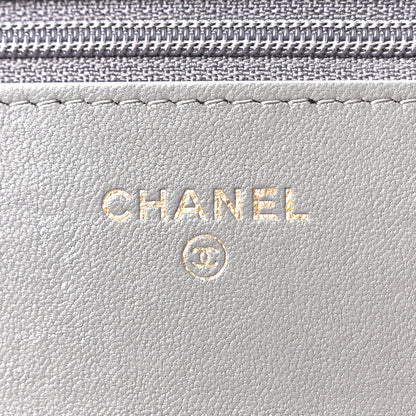 Chanel Lambskin Quilted Chanel 19 Wallet On Chain WOC Grey 5 of 10