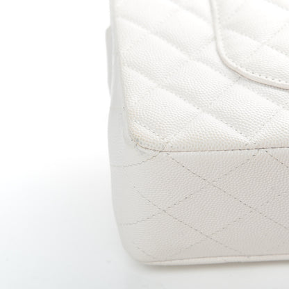 Chanel Caviar Quilted Medium Double Flap White 12 of 14