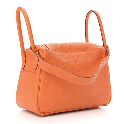 Hermes Taurillon Clemence Lindy 26 Orange 2 of 7