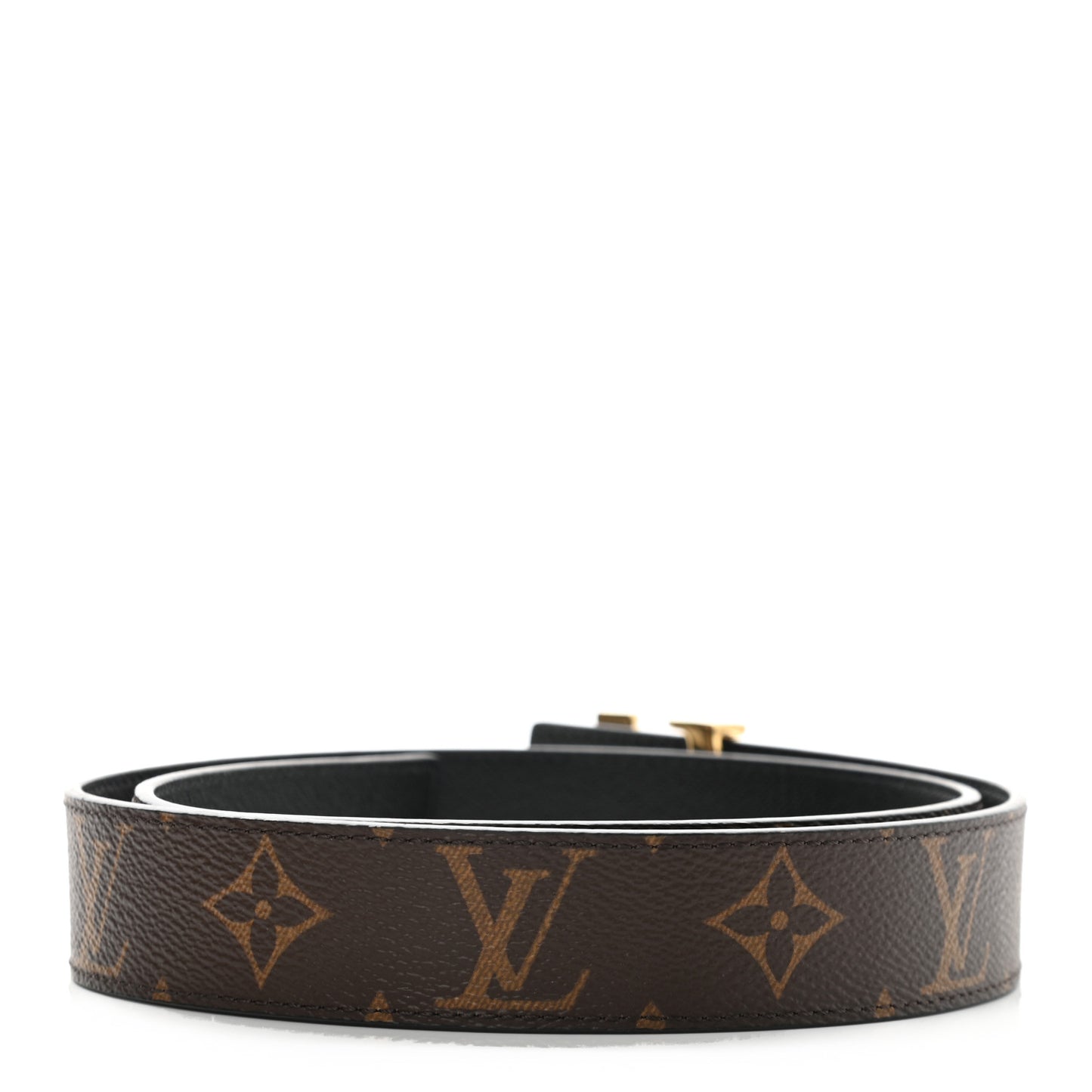 Calfskin Monogram 30mm LV Initiales Reversible Belt 75 30 Black