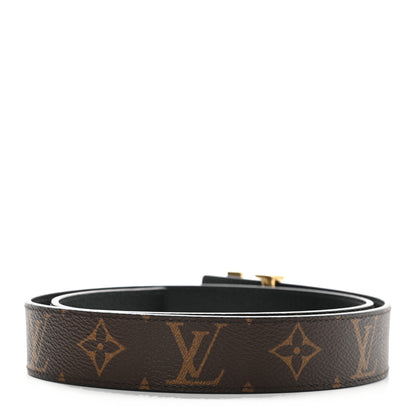 Louis Vuitton Calfskin Monogram 30mm LV Initiales Reversible Belt 75 30 Black 2 of 9