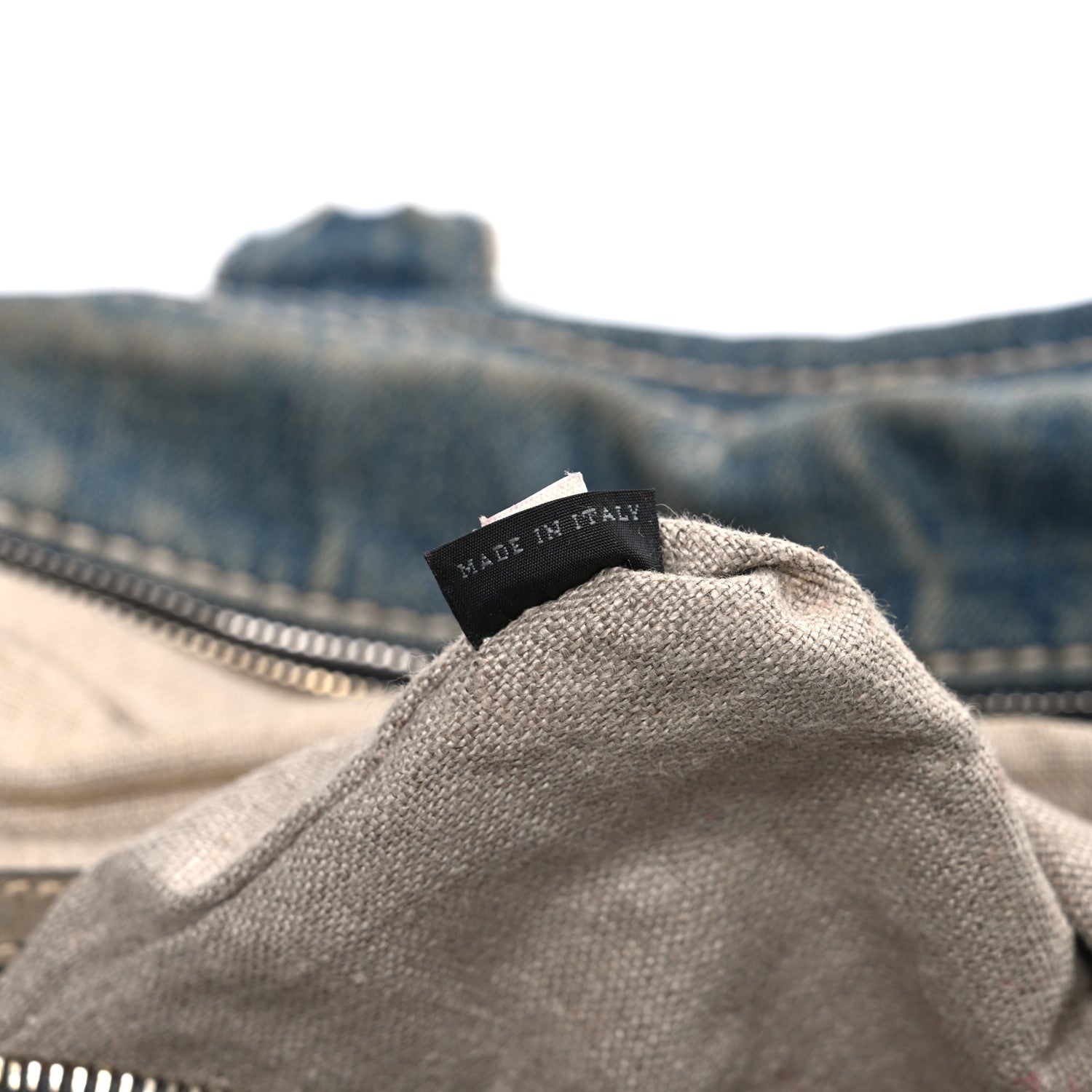 Prada Denim Canapa Logo Shoulder Bag 7 of 12