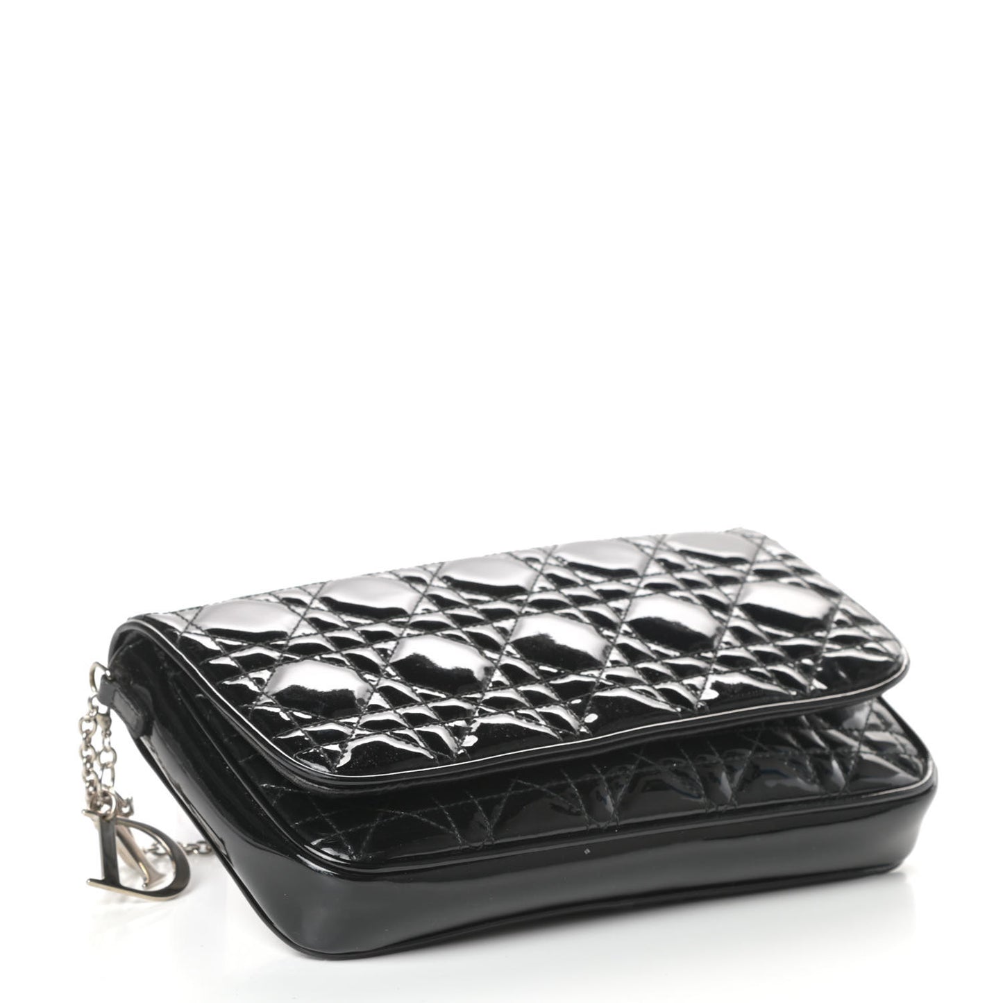 Patent Cannage Wallet on Chain Pouch Black