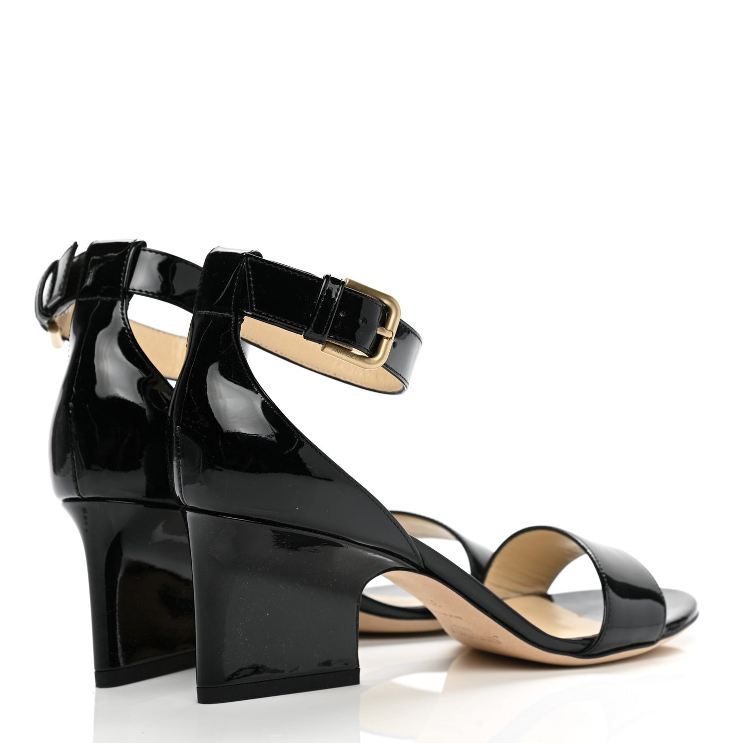 Patent Calfskin Edina Sandals 35.5 Black