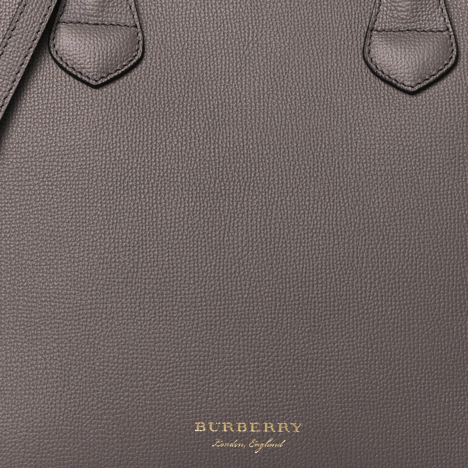Burberry Grainy Calfskin House Check Medium Banner Tote Thistle Grey 7 of 9