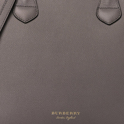 Burberry Grainy Calfskin House Check Medium Banner Tote Thistle Grey 7 of 9