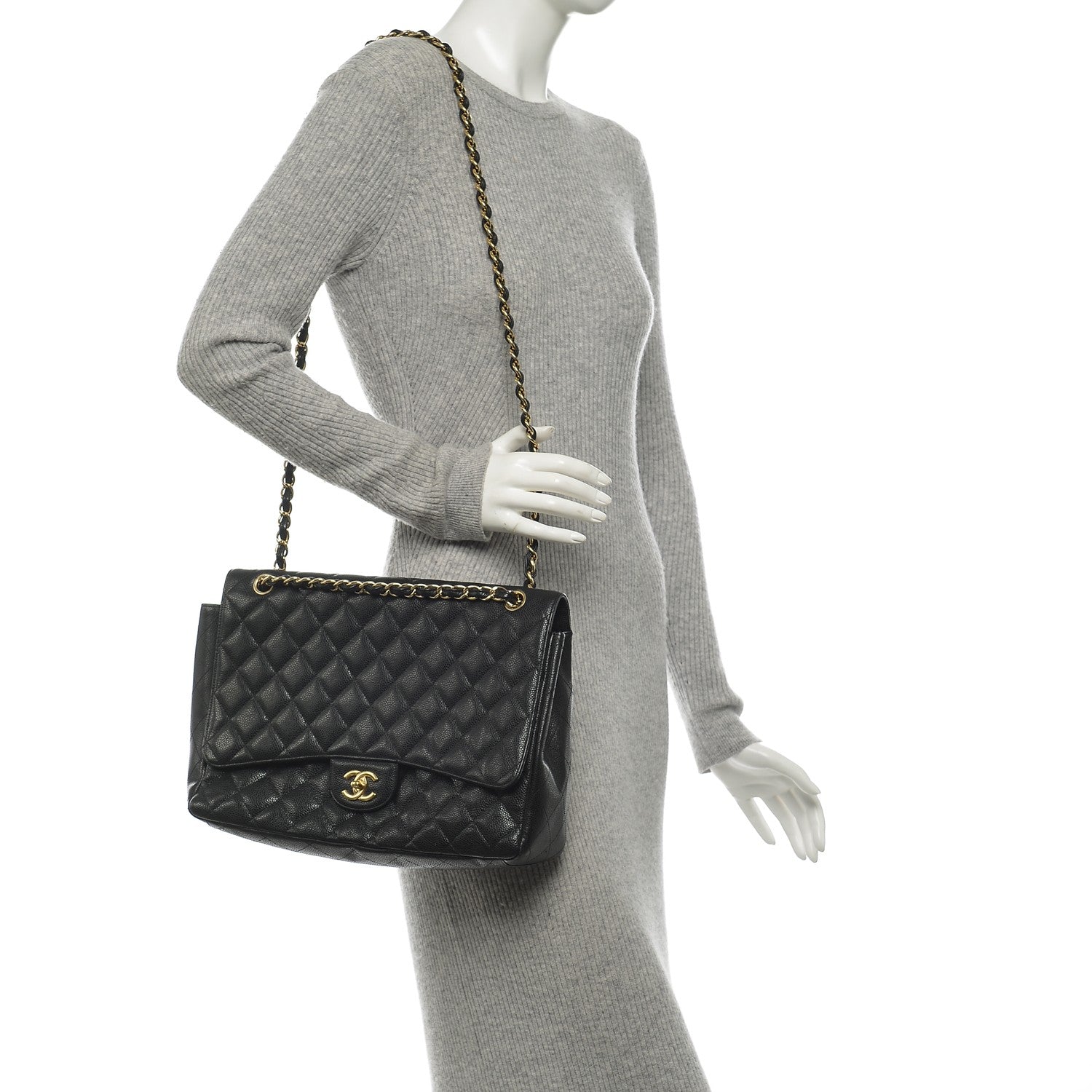 Chanel Caviar Quilted Maxi Single Flap Black 2 of 6