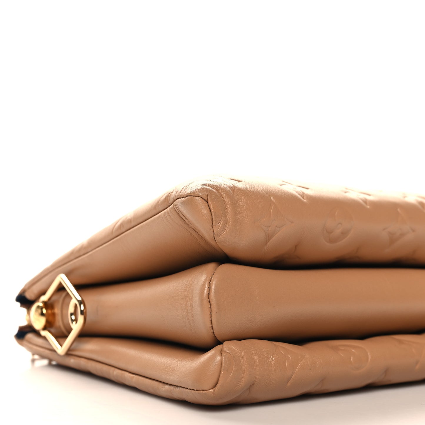 Lambskin Embossed Monogram Coussin PM Camel