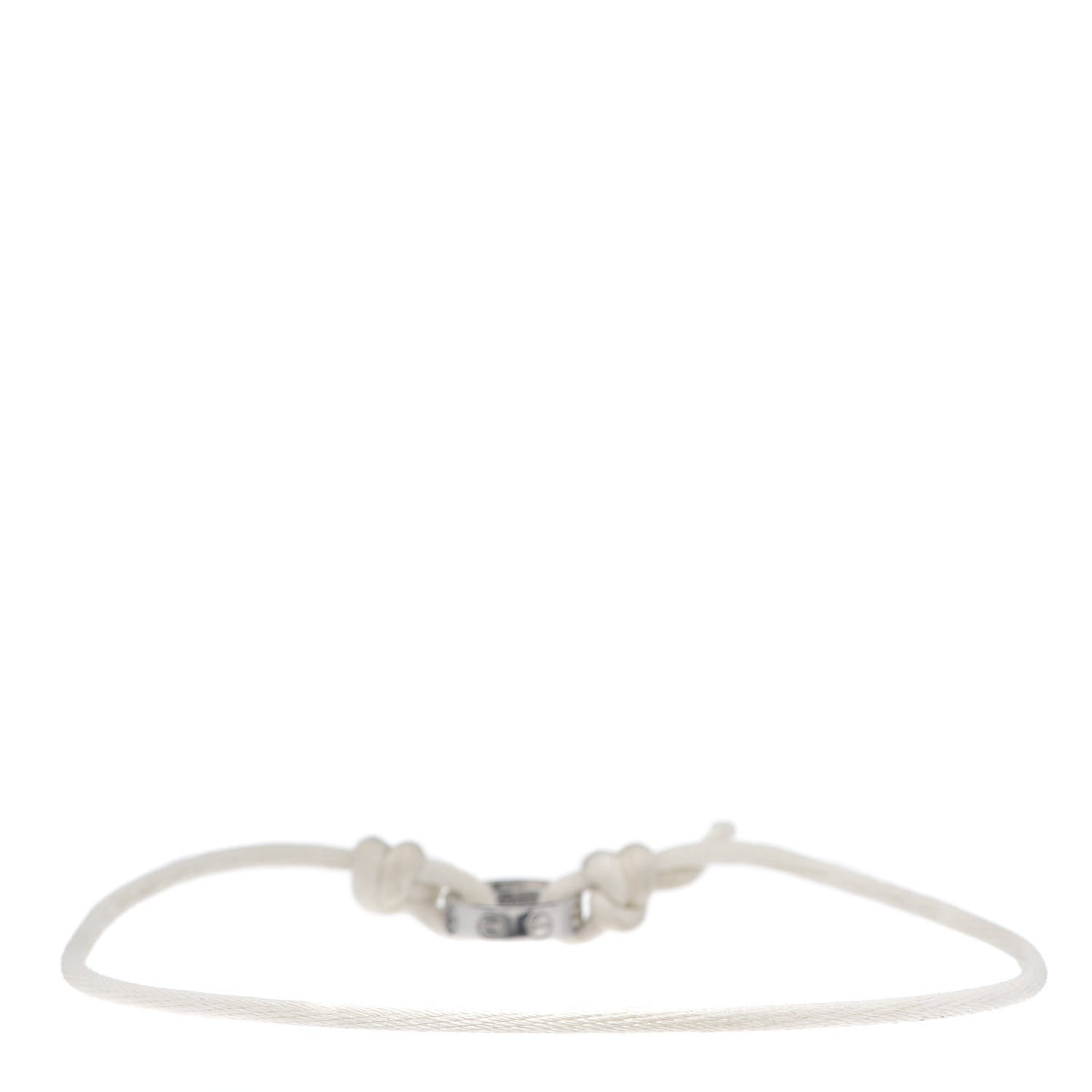 Cartier 18K White Gold Charity LOVE Adjustable Cord Bracelet White 3 of 7