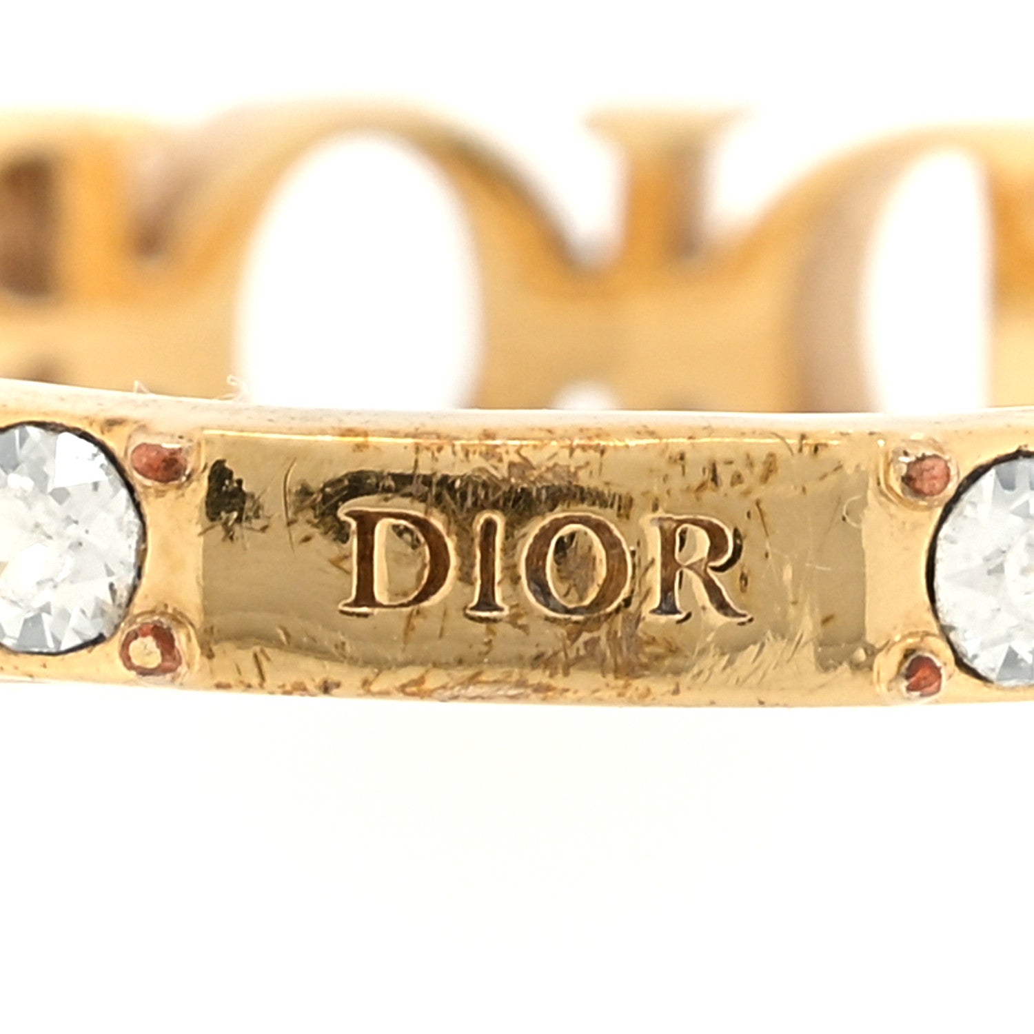 Christian Dior Metal Crystal DIO(R)EVOLUTION Ring M 52 6 Gold 4 of 4