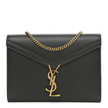 Saint Laurent Smooth Calfskin Monogram Cassandra Clasp Bag Dark Green 1 of 11