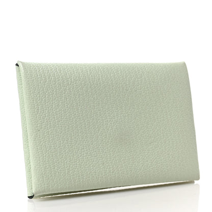 Hermes Chevre Mysore Verso Calvi Card Case Vert Fizz Bleu Zephyr 3 of 6