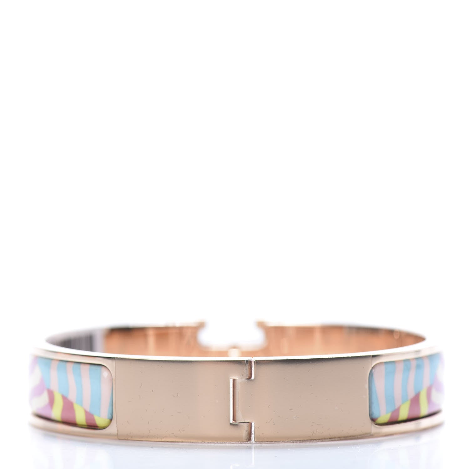 Hermes Enamel Narrow Print Zebres De Tanzania Clic Clac H Bracelet