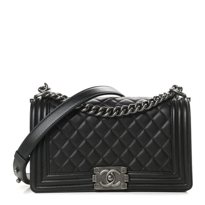 Chanel Lambskin Quilted Medium Boy Flap Black 1 of 13