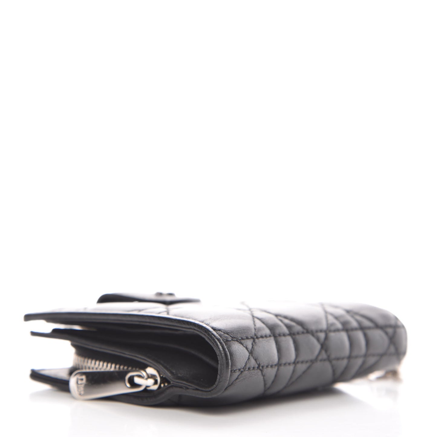Lambskin Cannage Lady Dior Eden Wallet Black