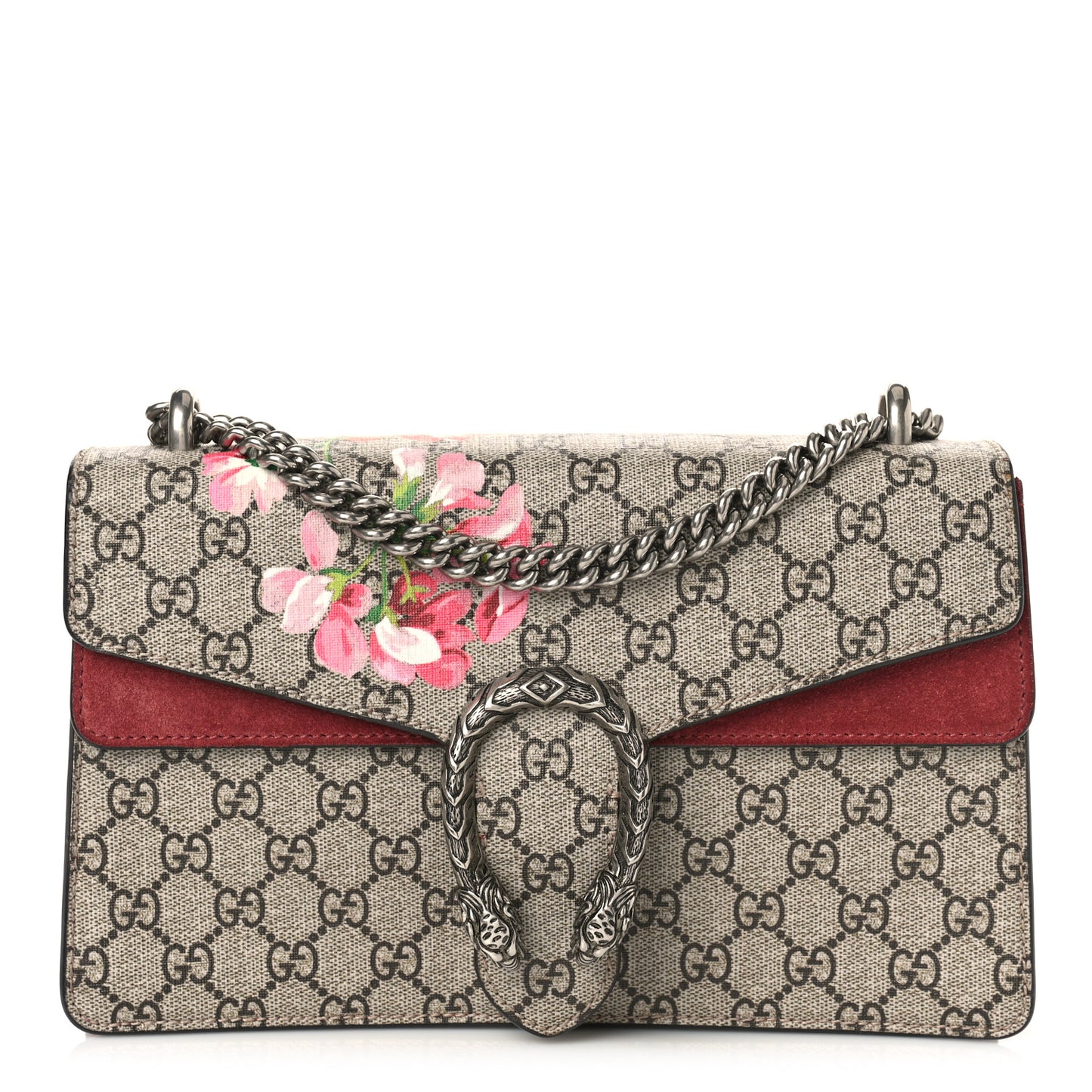 GG Supreme Monogram Blooms Small Dionysus Shoulder Bag Beige Multicolor Dry Rose