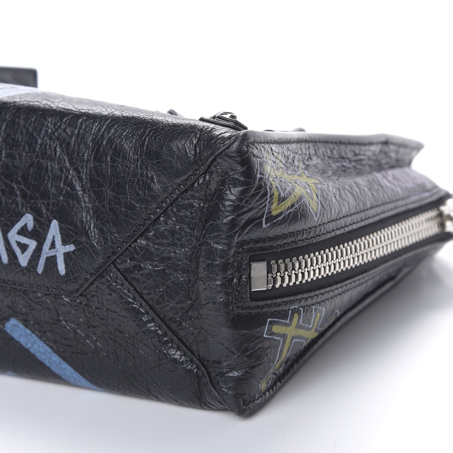 Balenciaga Agneau Graffiti Papier A6 Zip Around Tote Black 7 of 8