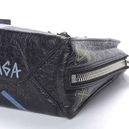 Balenciaga Agneau Graffiti Papier A6 Zip Around Tote Black 7 of 8
