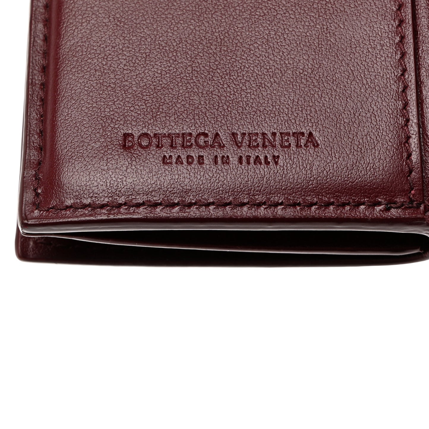 Nappa Intrecciato Trifold Wallet Bordeaux