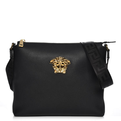 Versace Grained Calfskin Medusa Head Messenger Bag Black 1 of 7