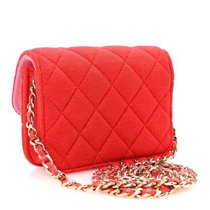 Chanel Jersey Quilted Micro Mini Flap Red 3 of 10