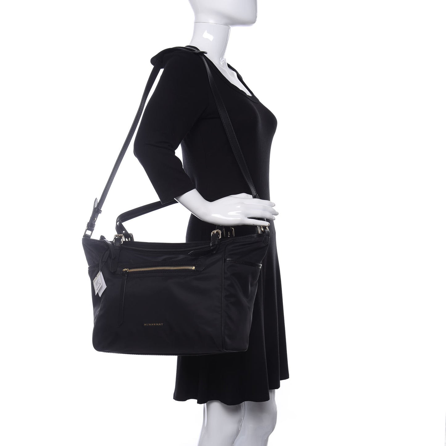 Nylon House Check Diaper Tote Black