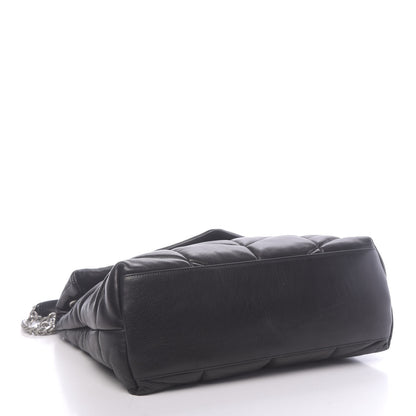 Saint Laurent Lambskin Quilted Medium Loulou Puffer Monogram Chain Satchel Black 4 of 9