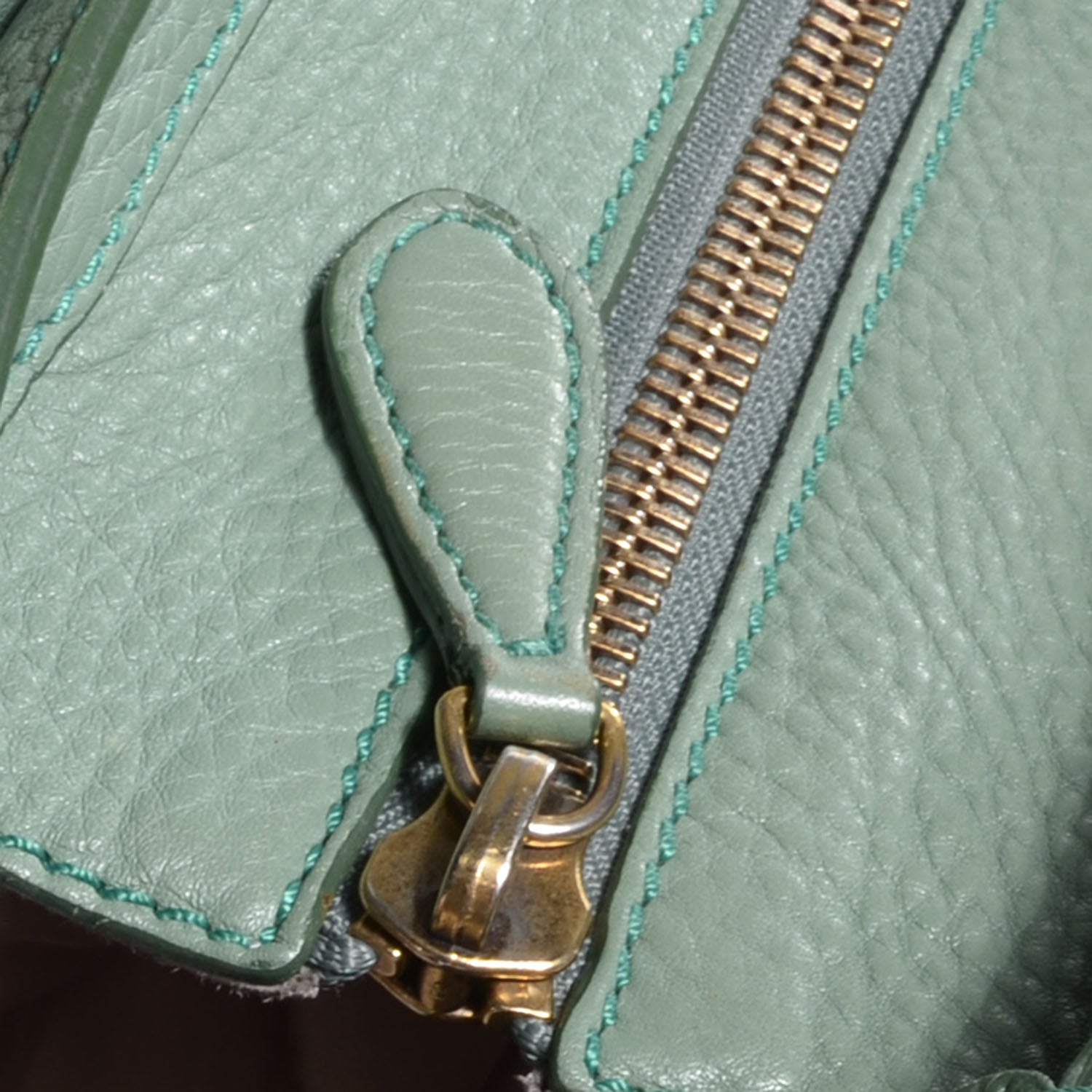 Celine Pebbled Leather Mini Luggage Almond 7 of 10