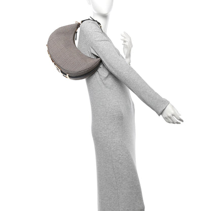 Fendi Wool Vitello Grace Small Houndstooth Small Fendigraphy Hobo Bag Beige Ebano 2 of 10